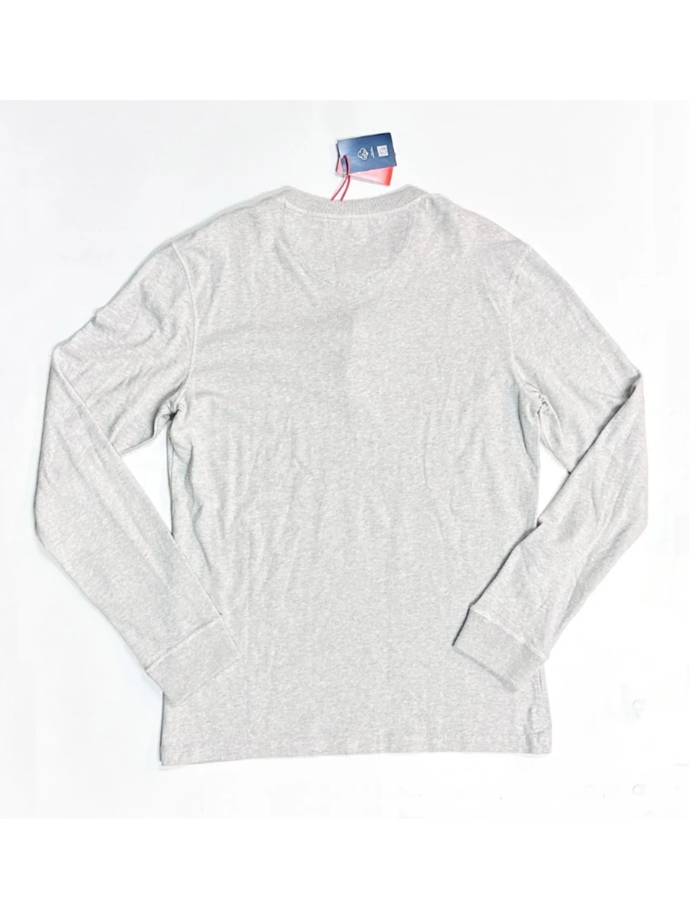NWT SUPERDRY Long Sleeve T Shirt Mens Large Oat Marl Henley Workwear Casual Top - Picture 2 of 8